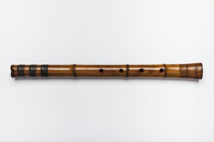 End blown bamboo flute with five holes