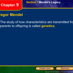 Chapter 12 lesson 1 the work of gregor mendel