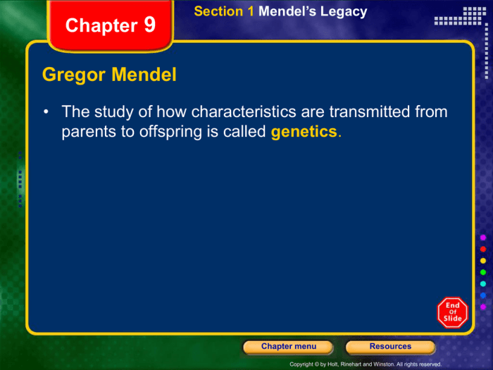 Chapter 12 lesson 1 the work of gregor mendel