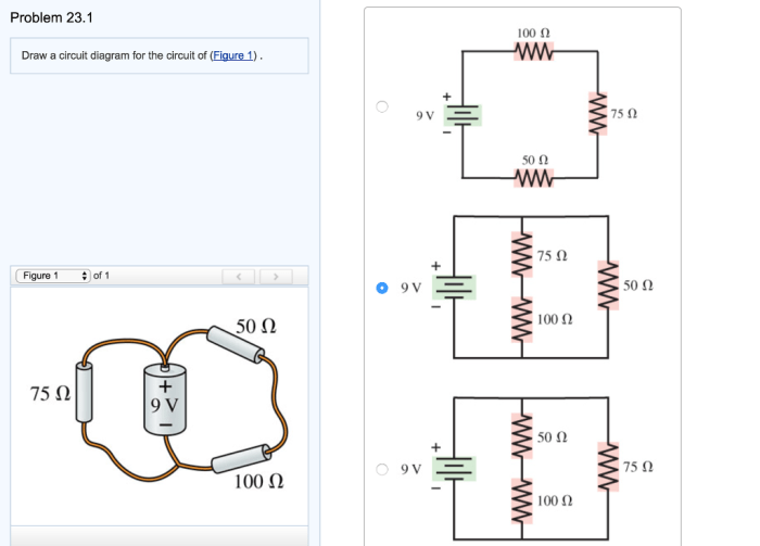 Draw a circuit diagram for the circuit of figure 1