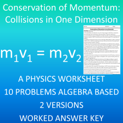 Momentum and conservation of momentum worksheet